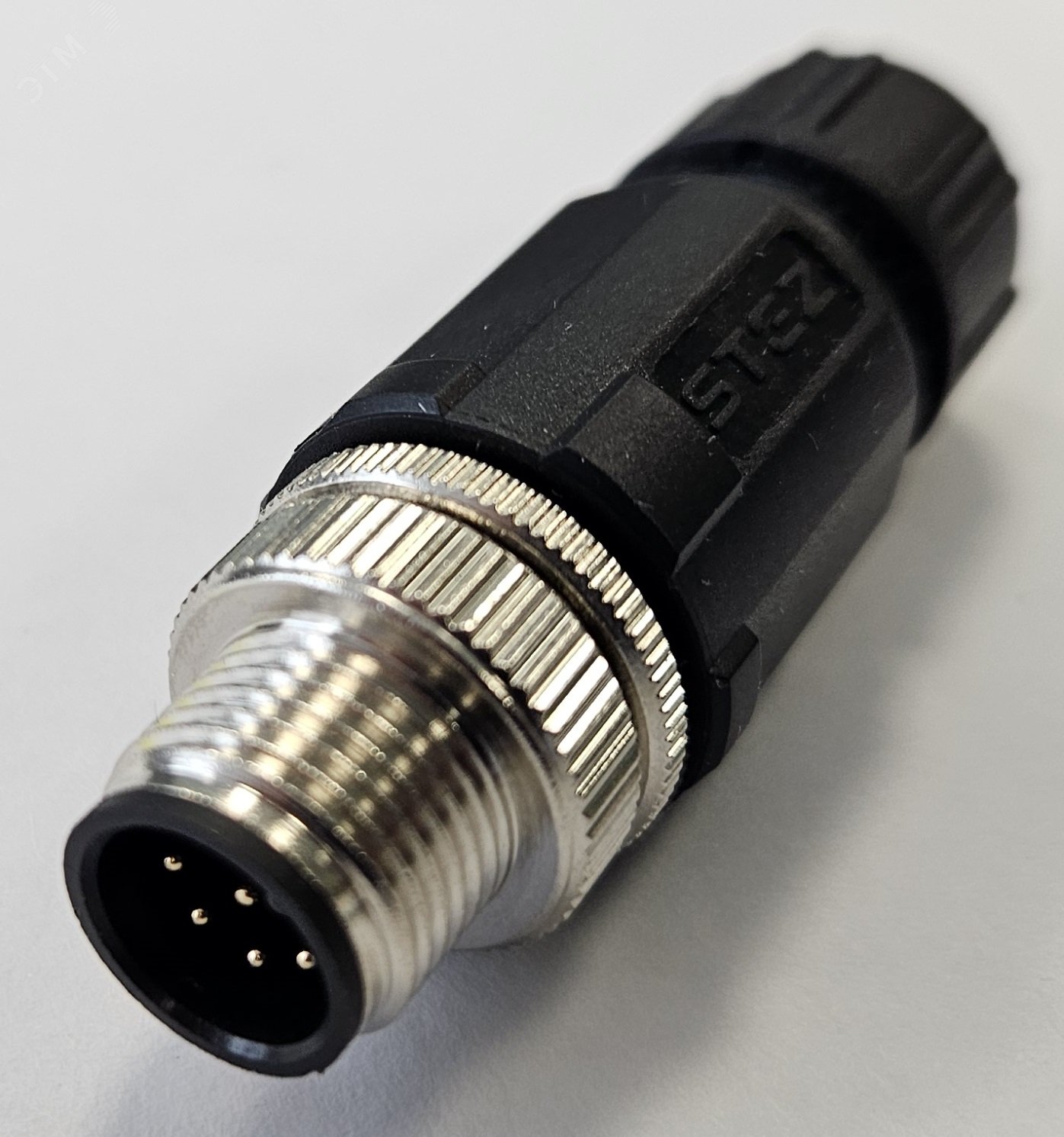 Изображение товара Разъем М12, 8A, штыревой, пайка, пластиковый, прямой, резьба PG7, кабельная часть (шт)