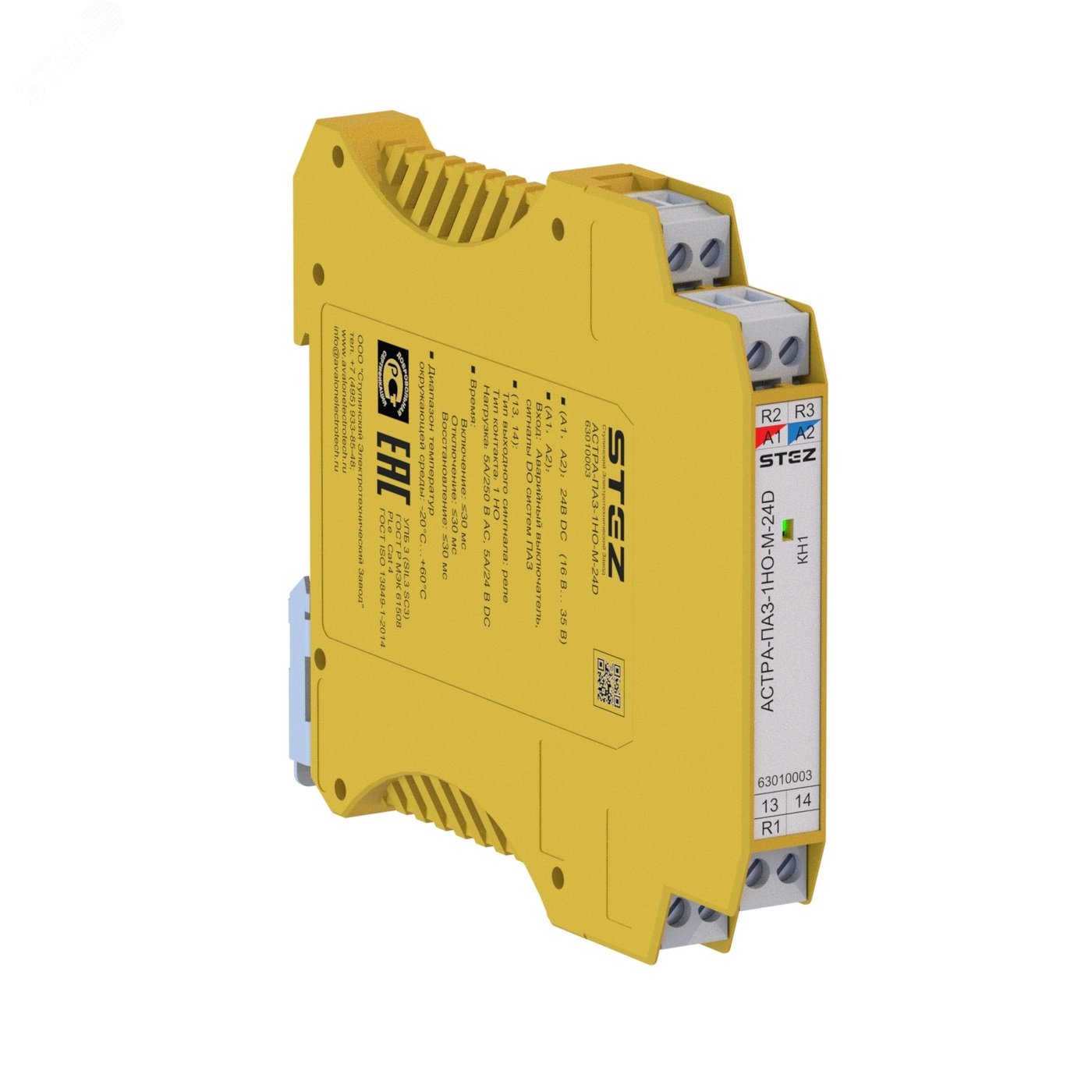 Изображение товара Реле безопасности АСТРА-ПАЗ-1НО-М-24D (шт)