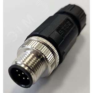 Изображение товара Разъем М12, 8A, штыревой, пайка, пластиковый, прямой, резьба PG7, кабельная часть (шт)