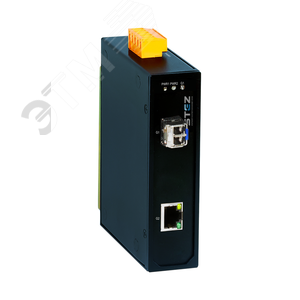 Медиаконвертер, 1 порт SFP 100/1000Base-X, 1 10/100/1000Base-TX RJ45 port, 18-30VAC/12-48VDC(18-30VAC/9-60VDC) dual redundant power inputs, -40 to 75 град