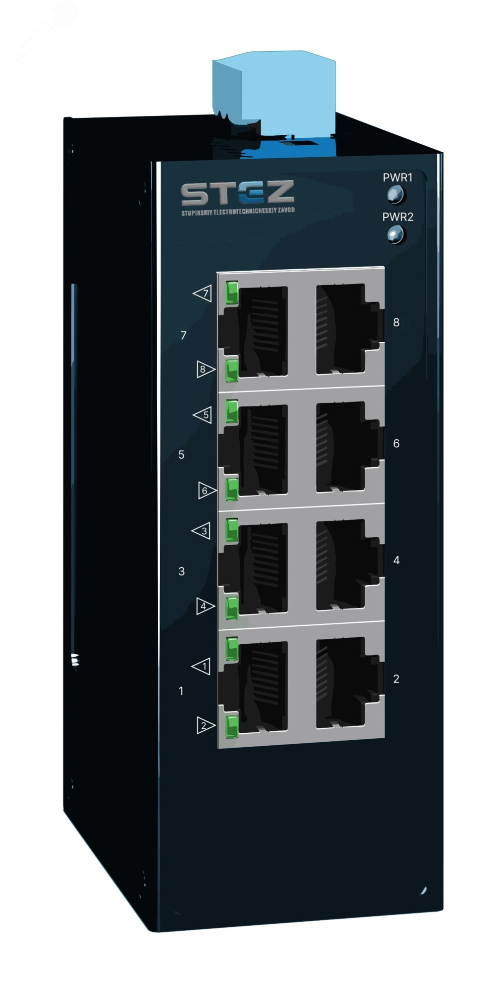 Изображение товара Неуправляемый промышленный коммутатор на DIN-рейку 8 портов 10/100Base-TX резервированный