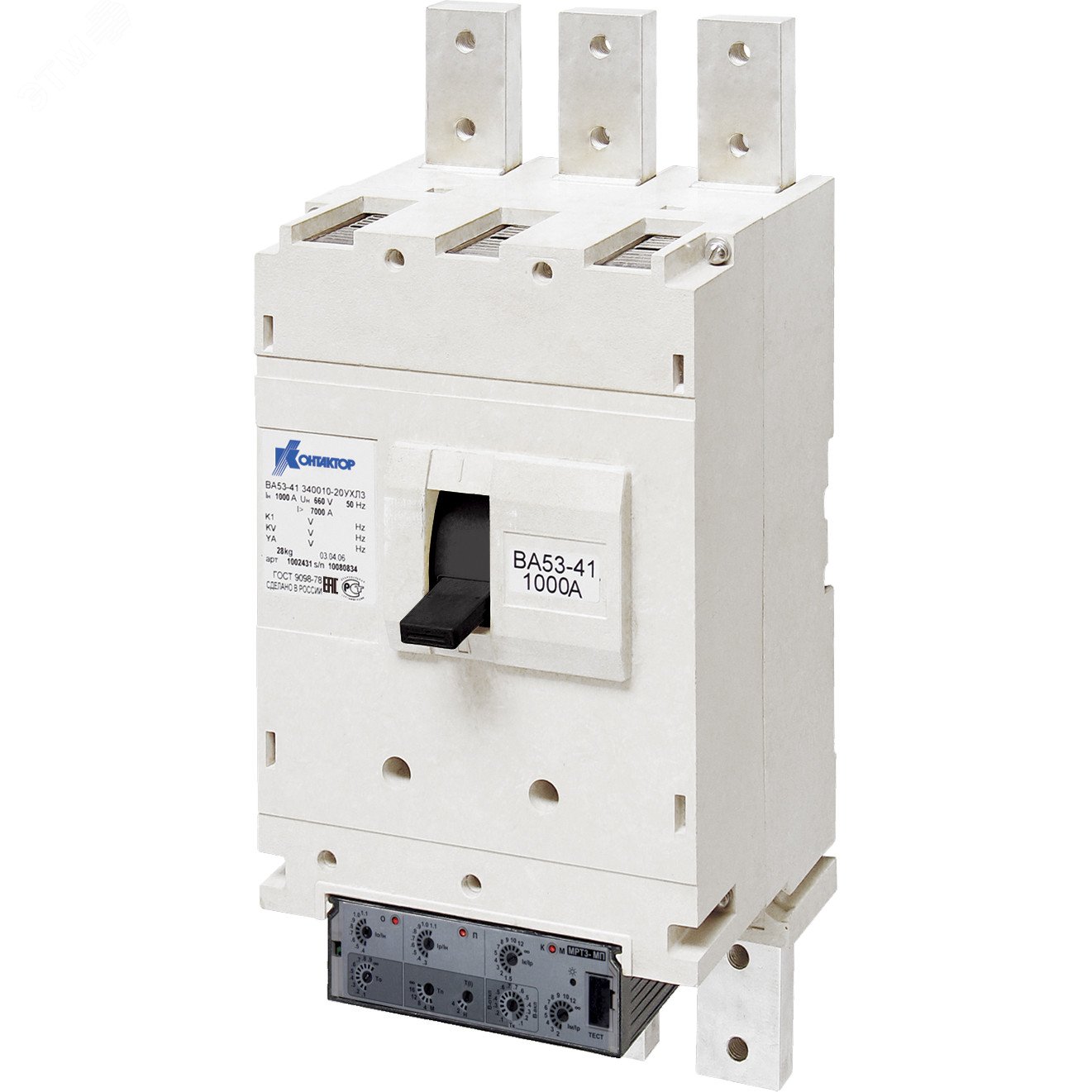 Изображение товара Выключатель автоматический ВА52-41-322210-20УХЛ3 1000 А, производство Россия