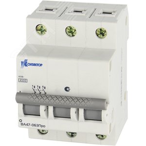 Изображение товара Выключатель автоматический трехполюсный 32А В ВА47-063Про 4.5kA (шт)