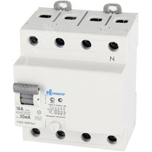 Выключатель дифференциального тока УЗО-100Про 4п 32A 30мА