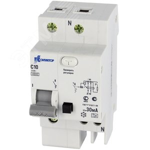 Изображение товара Автоматический выключатель дифференциального тока АВДТ 1п+N 32А 30mA (шт)