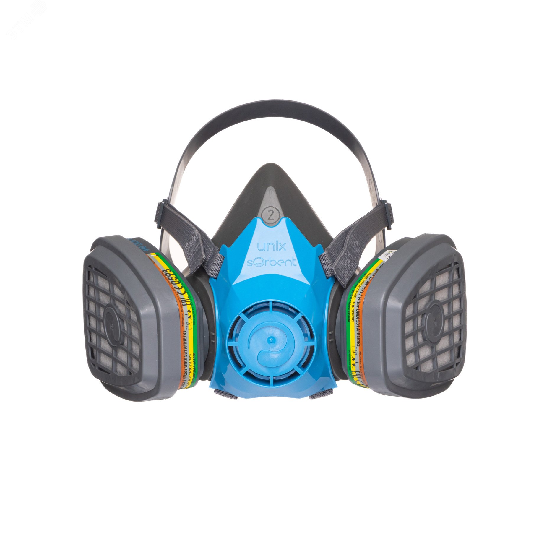 Изображение товара Респиратор UNIX 1000 А1В1Е1К1 с UNIX Р2 комплект фильтров лёгкий и компактный