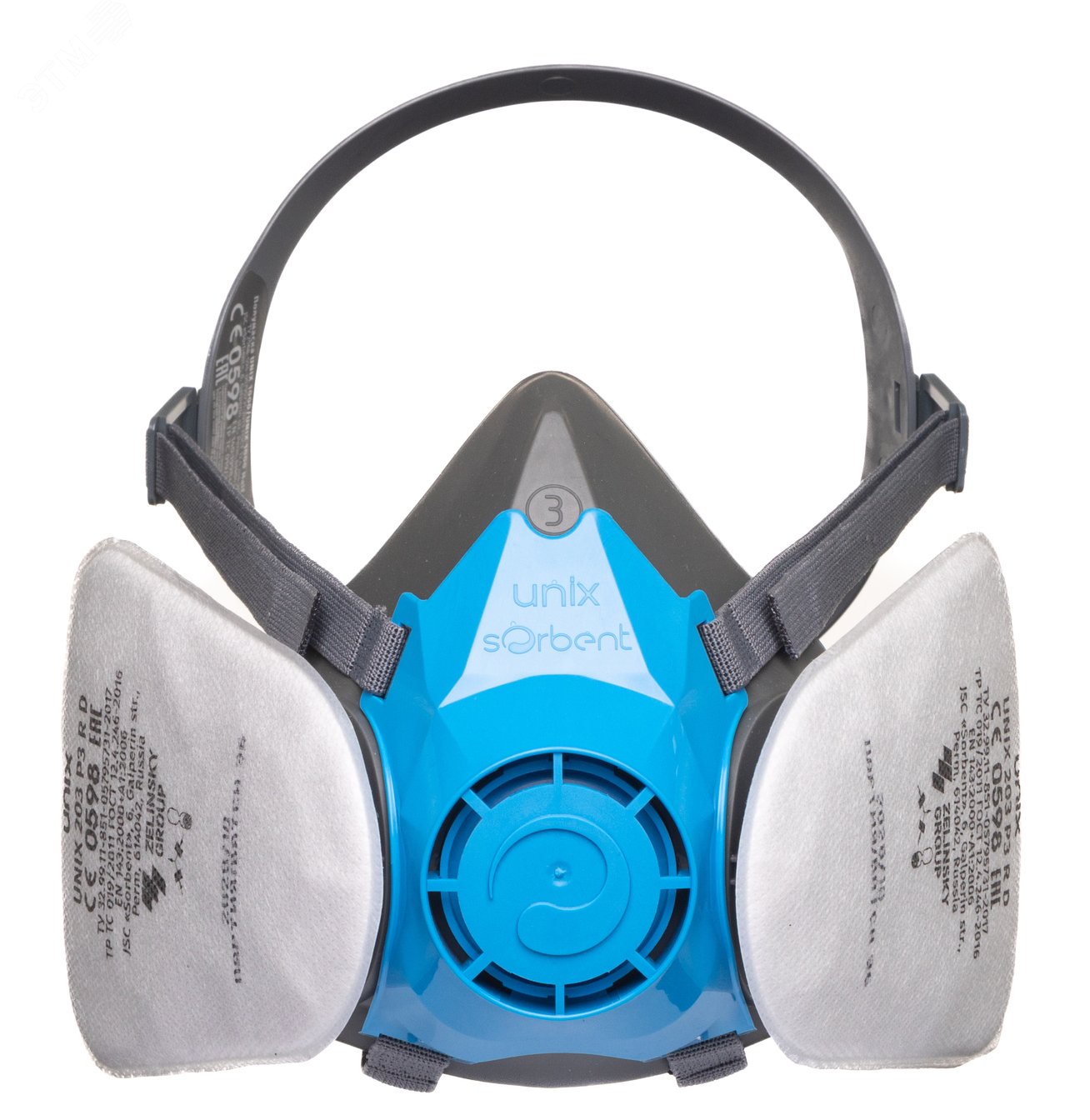 Изображение товара Респиратор UNIX 1000/203 Р3 R D с фильтрами и сумкой профессиональный