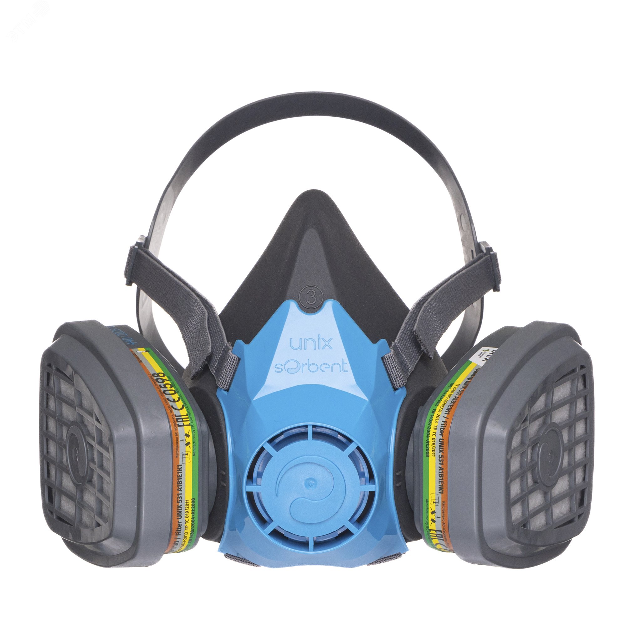 Изображение товара Респиратор UNIX 1100 3 рост с фильтрами и сумкой для защиты дыхательных путей