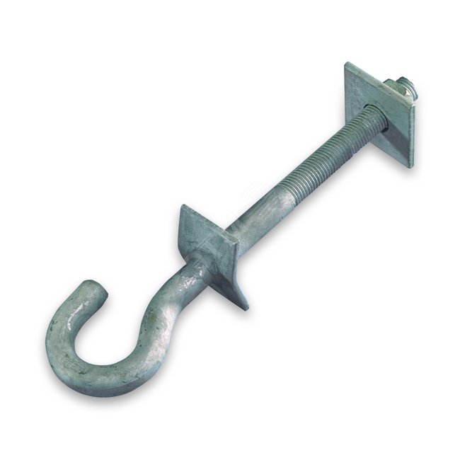 Изображение товара Крюк M20 L=240мм сквозной стальной с гальваническим покрытием Россия