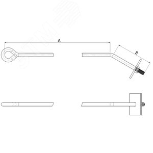 Изображение товара Болт анкерный для крепления троса-оттяжки к анкерной плите (шт)