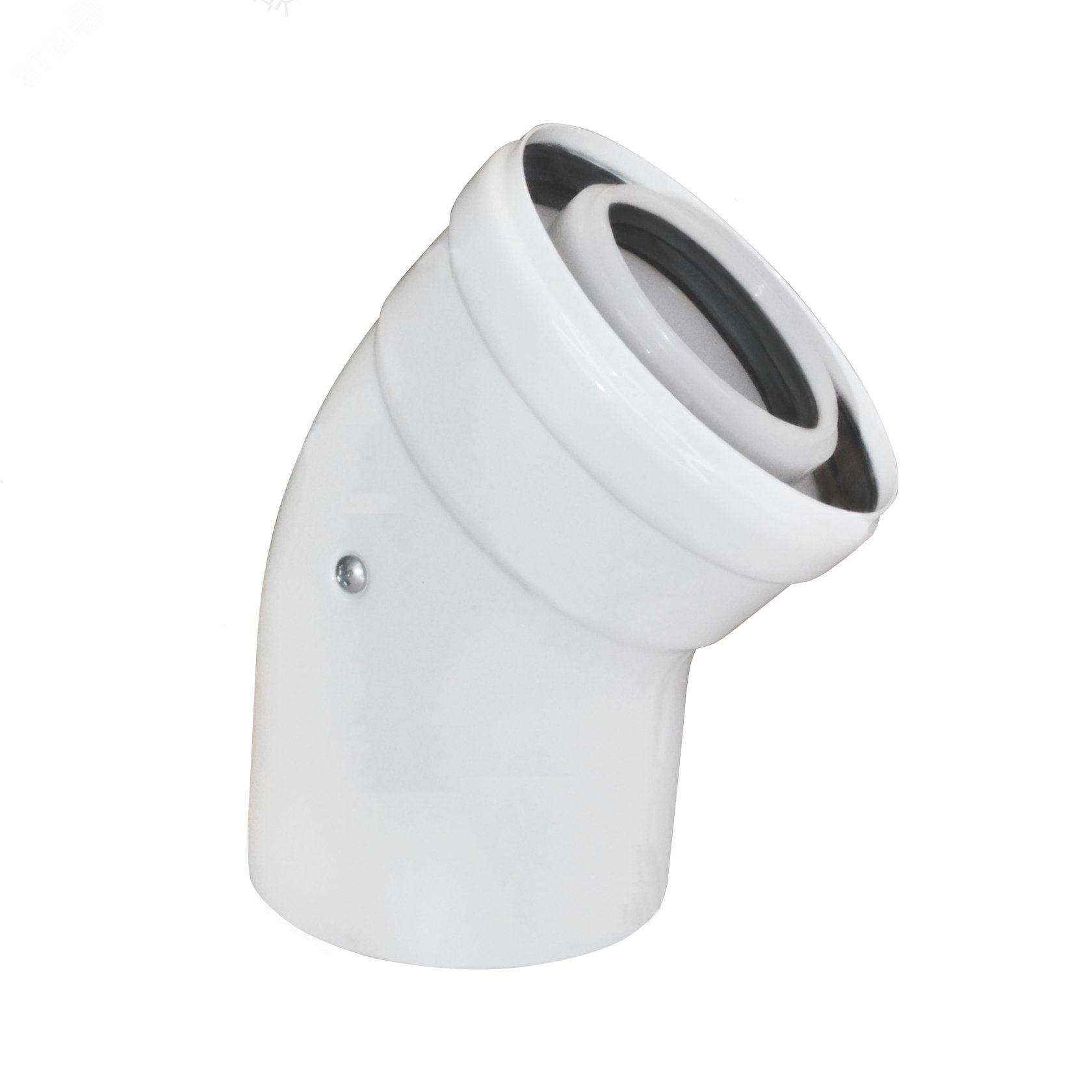 Изображение товара Отвод 45 град. коаксиальный полипропилен/сталь для конденсационных котлов d 60/100 мм (шт)