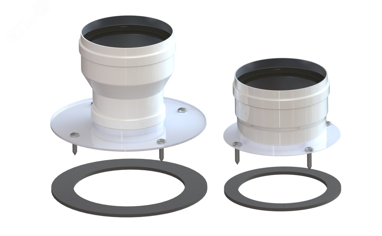 Изображение товара Переходник с d 60/100 мм на d 80 мм с фланцем (шт)