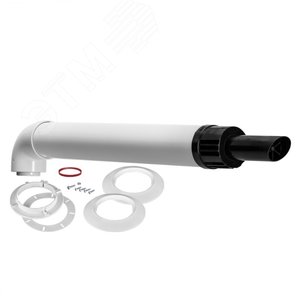 Изображение товара Дымоход коаксиальный d 60/100 мм L 1000 мм с хомутом, фланцем и втулкой антиобледенительное исполнение (шт)