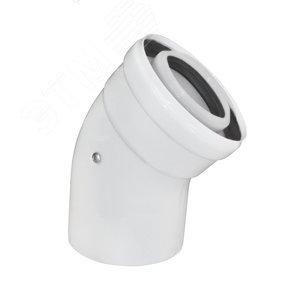 Изображение товара Отвод 45 град. коаксиальный полипропилен/сталь для конденсационных котлов d 60/100 мм (шт)