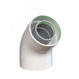 Изображение товара Отвод 45 град коаксиальный d 60/100 мм (шт)