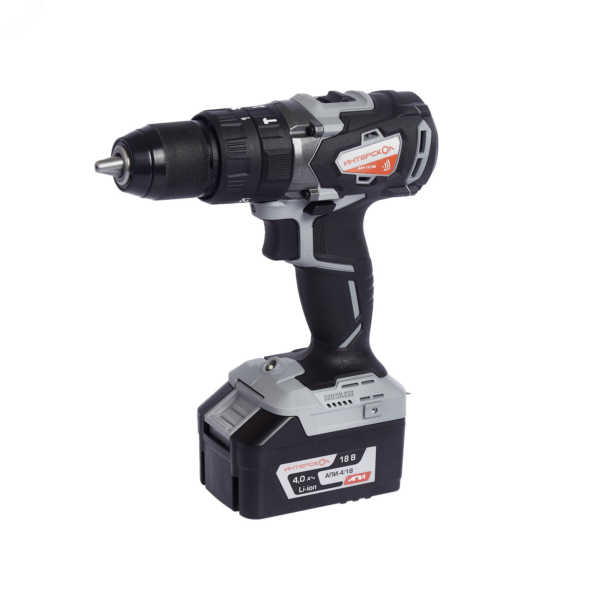 Изображение товара Шуруповерт ударный аккумуляторный бесщеточный АПИ 18В 60 Нм комплект 2 аккумулятора Зарядное