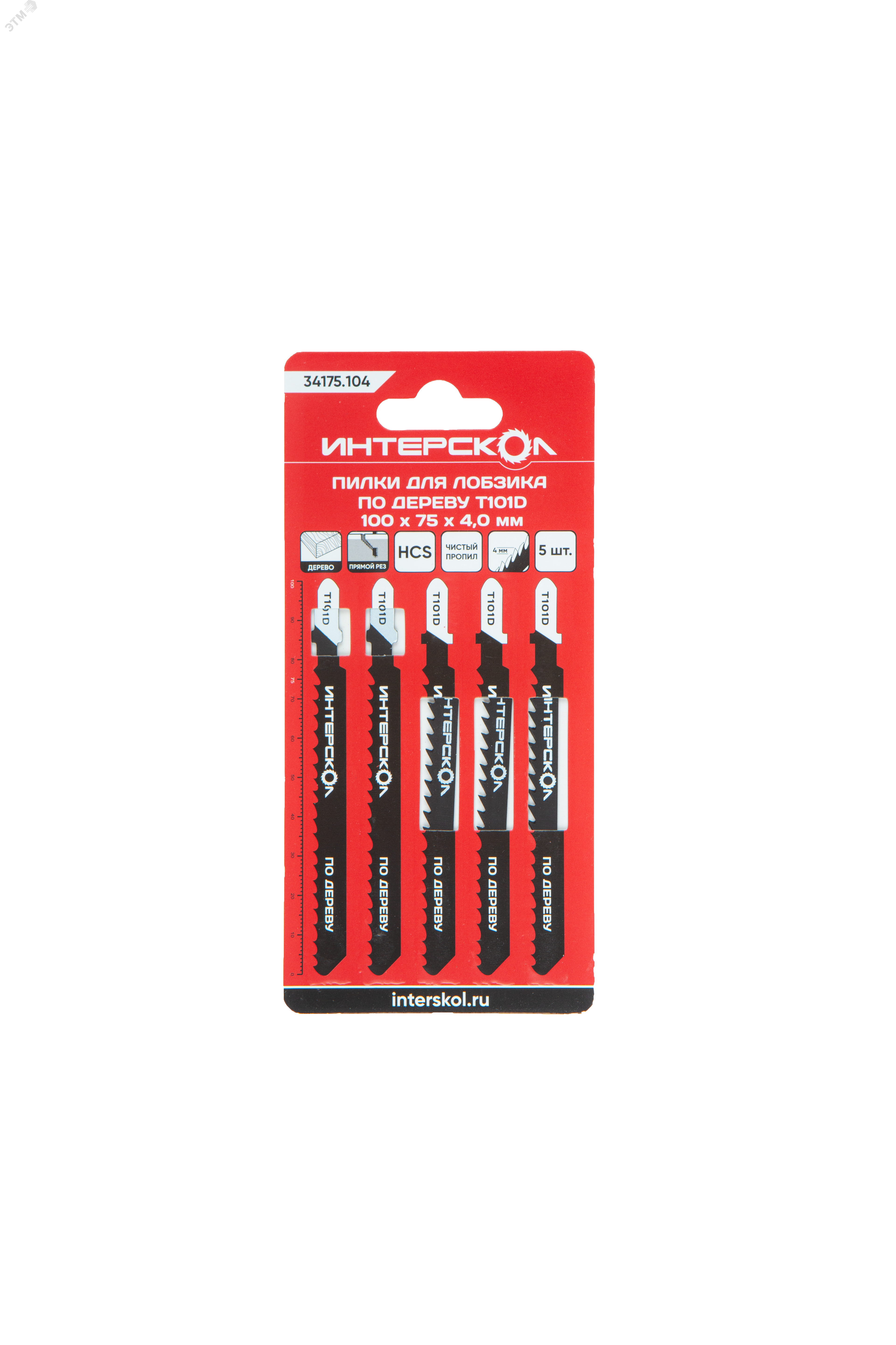 Изображение товара Пилки для лобзика по дереву T101D 100х75х4 мм HCS совместимость с моделями электролобзиков