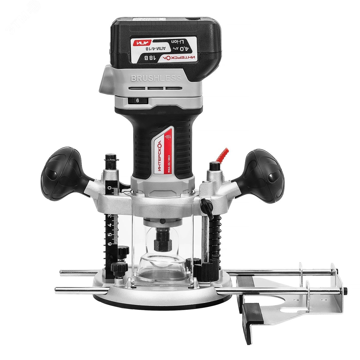 Изображение товара Универсальный аккумуляторный бесщеточный фрезер АПИ ФМА-55/18ВЭ для дерева