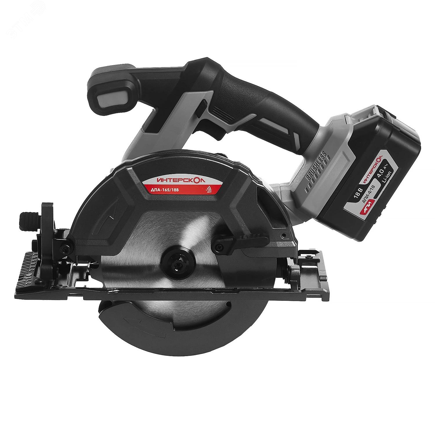Изображение товара Пила дисковая циркулярнаяаккумуляторная бесщеточная ДПА-165/18В Li-ion АПИ (кейс, без аккум. и ЗУ) (шт)