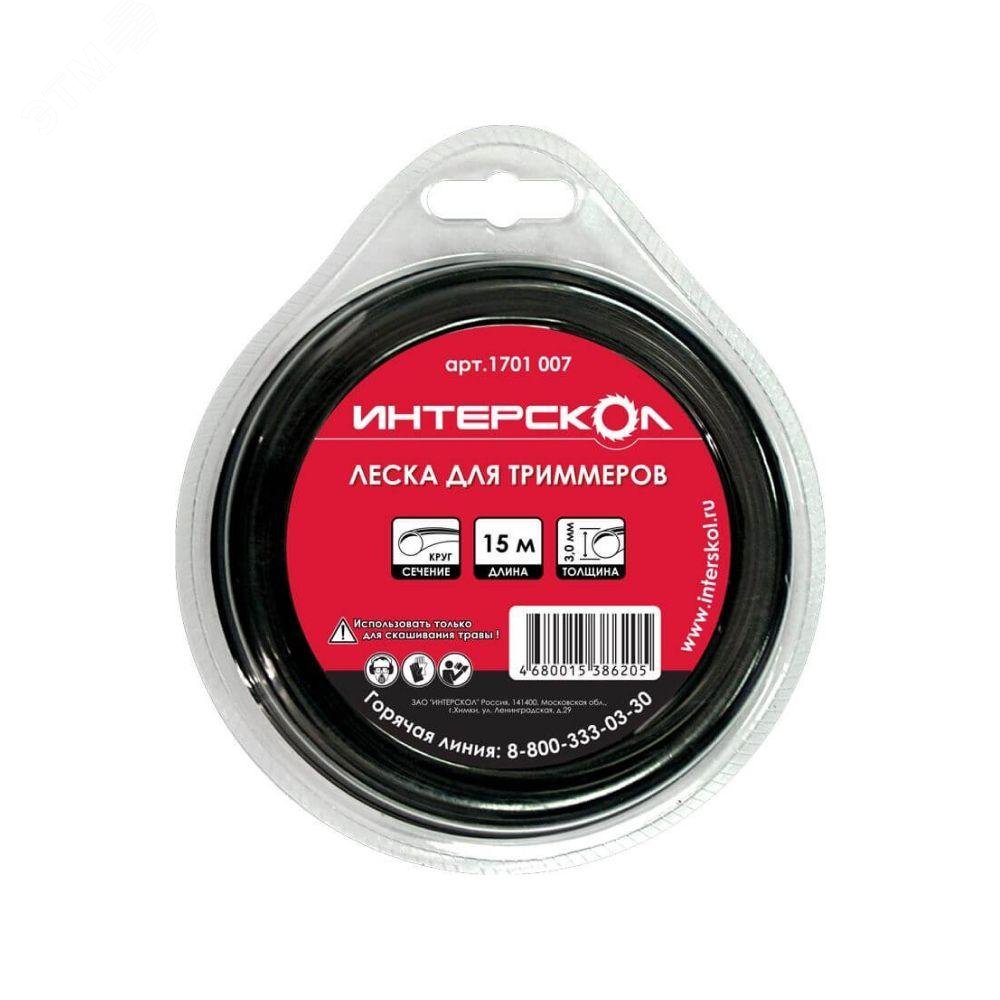 Изображение товара Леска для триммера d=3 мм, 15 м круглая, Россия, Интерскол