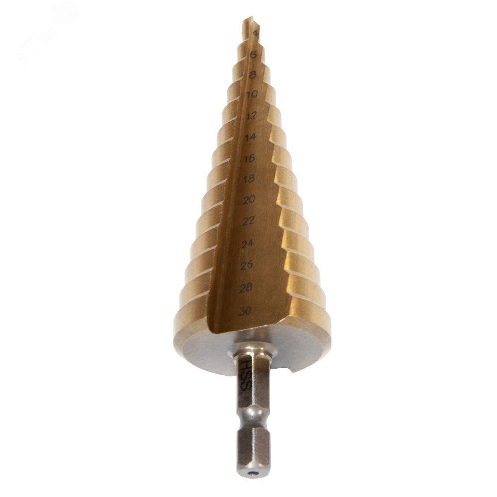 Изображение товара Сверло ступенчатое 4-30 мм 14 ступеней для металла и пластика