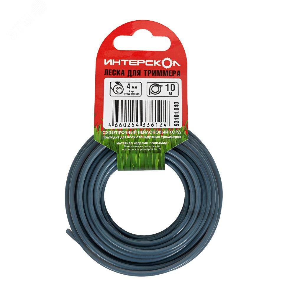 Изображение товара Леска для триммера Квадрат с сердечником 3 мм 10 м Графит - прочный нейлоновый корд