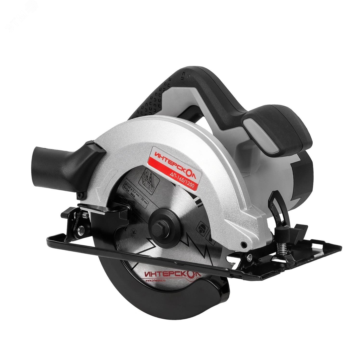 Изображение товара Пила дисковая ДП-165/1250 Интерскол - мощный и надежный инструмент для распиливания