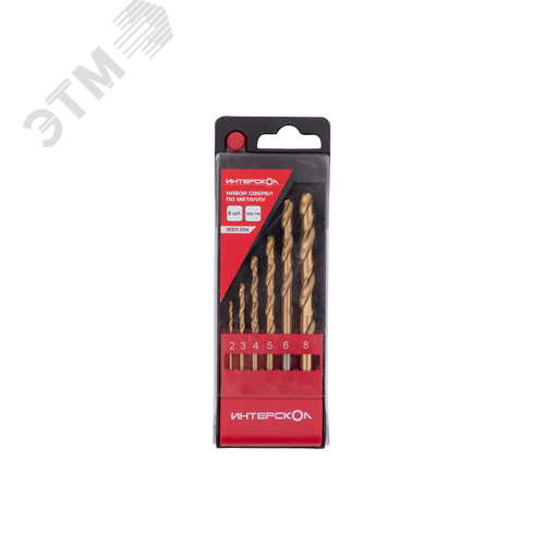Изображение товара Набор сверел по металлу из быстрорежущей стали HSS-TiN 6 шт (шт)