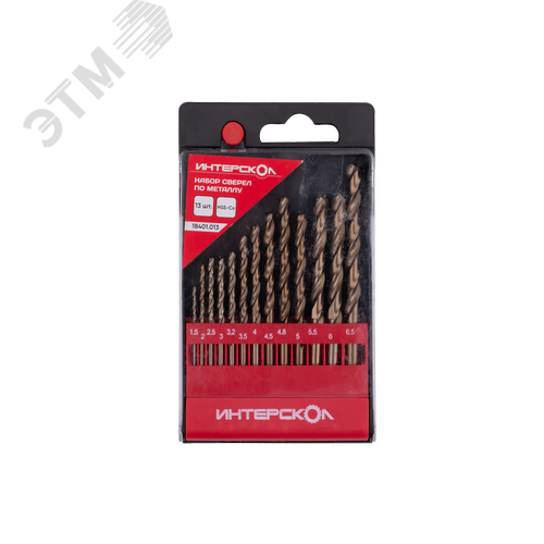 Изображение товара Набор сверел по металлу из быстрорежущей стали HSS-CO 13 шт (шт)