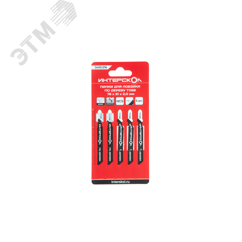 Изображение товара Пилки для лобзика по дереву T119B 76х51х2,0 (шт)