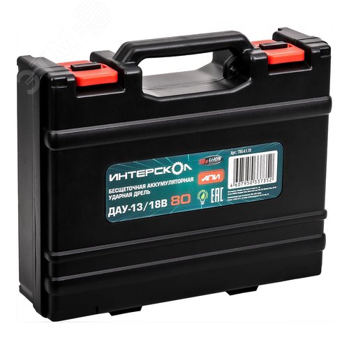 Изображение товара Шуруповерт ударный аккумуляторный бесщеточный ДАУ-13/18В 80 бLi-ion АПИ (кейс, 1 аккум. 4,0Ач, ЗУ) (шт)