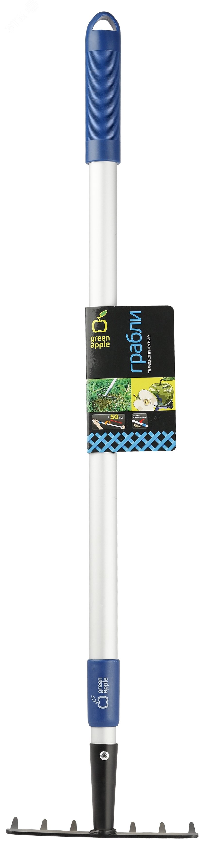 Изображение товара Грабли телескопические Green Apple GTGR12-020 с регулируемой длиной ручки