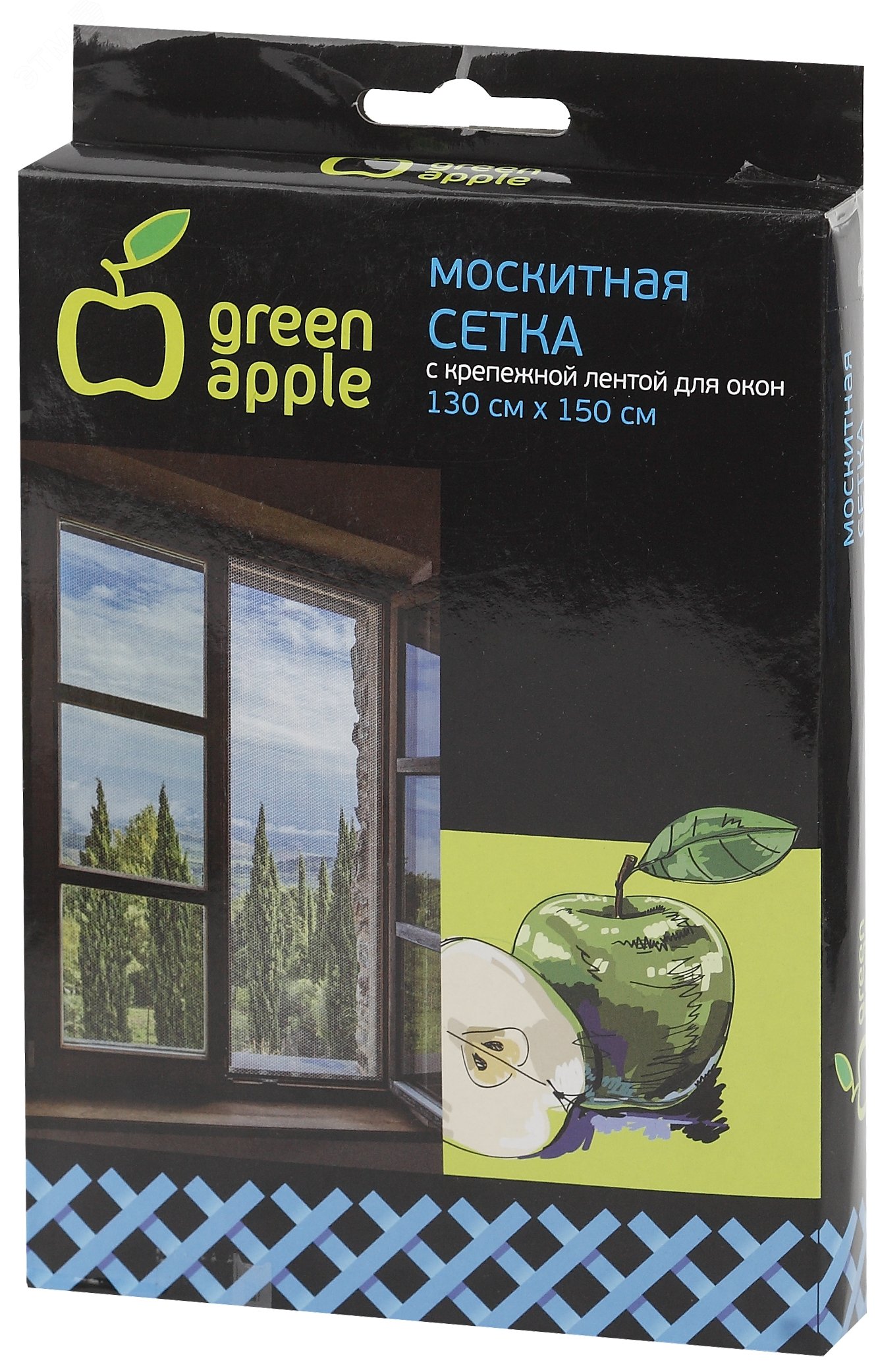 Изображение товара Москитная сетка для окон GREEN APPLE 130x150 см без каркаса и магнитов
