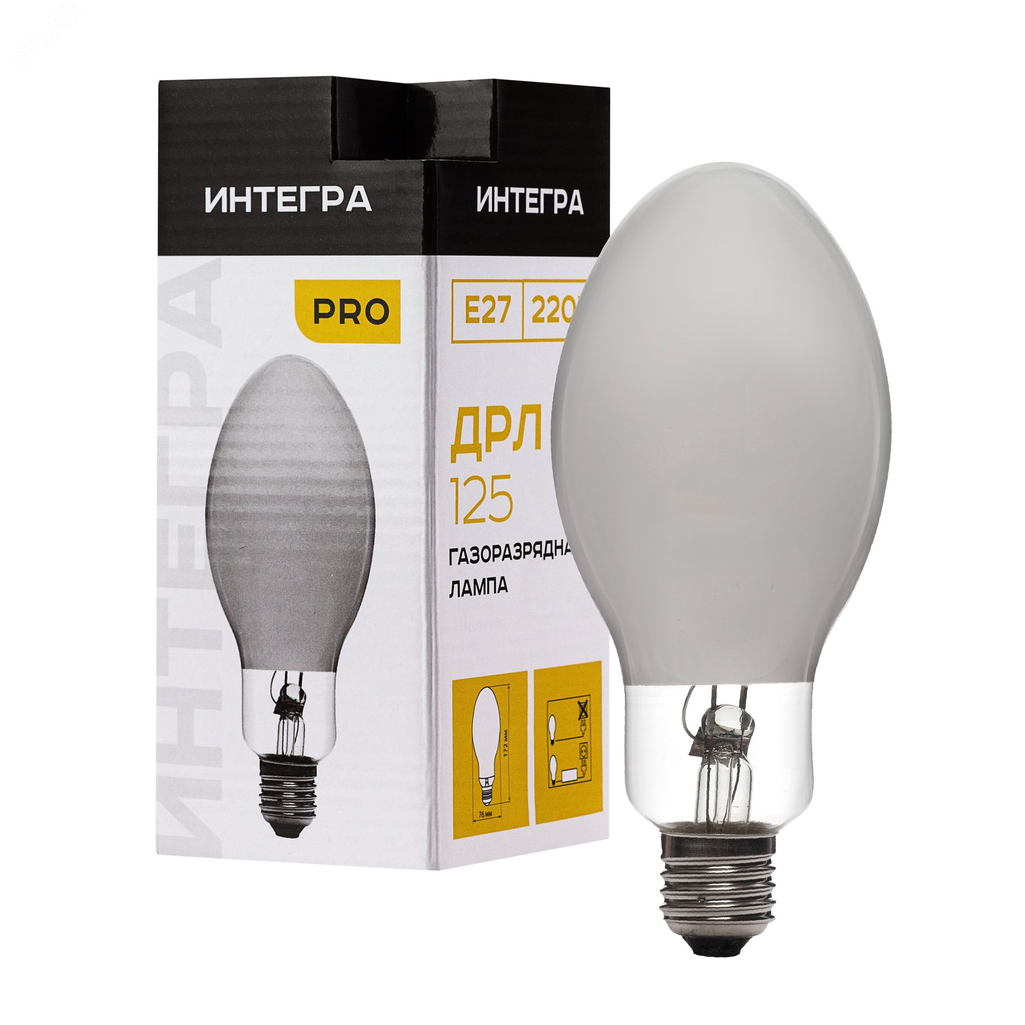Изображение товара Лампа ДРЛ 125 Вт Е27 ИНТЕГРА (40) РФ (шт)