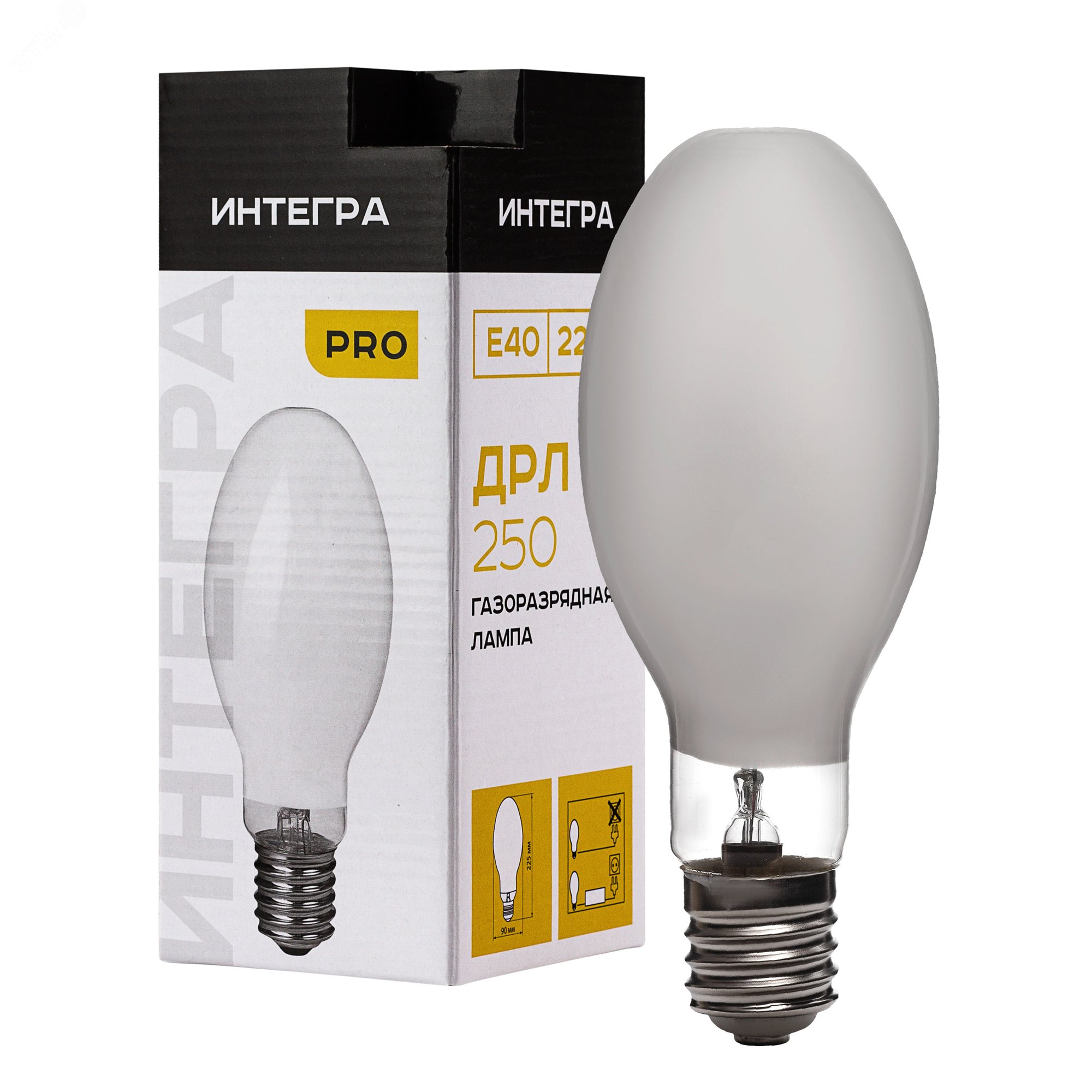 Изображение товара Лампа ДРЛ 250 Вт Е40 ИНТЕГРА (20) РФ (шт)