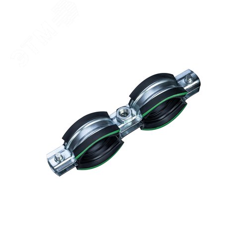 Хомут двойной сантехнический Mayer д/труб 1' (32-35мм) гайка М8 и уплотн. с зел.полосой - фото 3