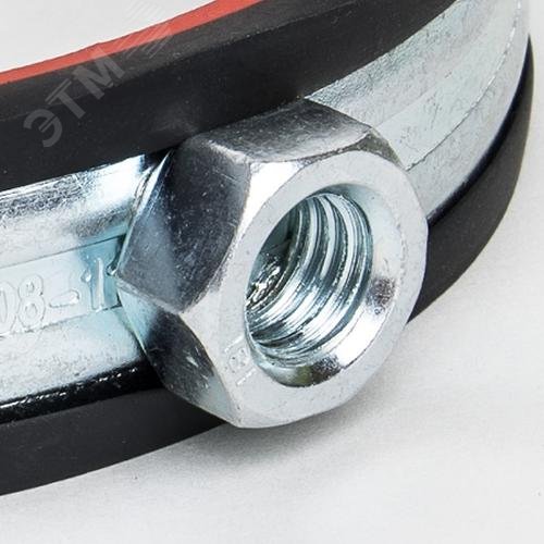 Хомут высокой нагрузки Mayer д/труб 3' (88-94 мм) 2,5X25 гайка М12 и уплотн. с красной полосой - фото 3