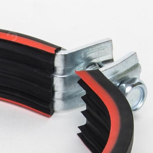Хомут высокой нагрузки Mayer д/труб 3' (88-94 мм) 2,5X25 гайка М12 и уплотн. с красной полосой - фото 2