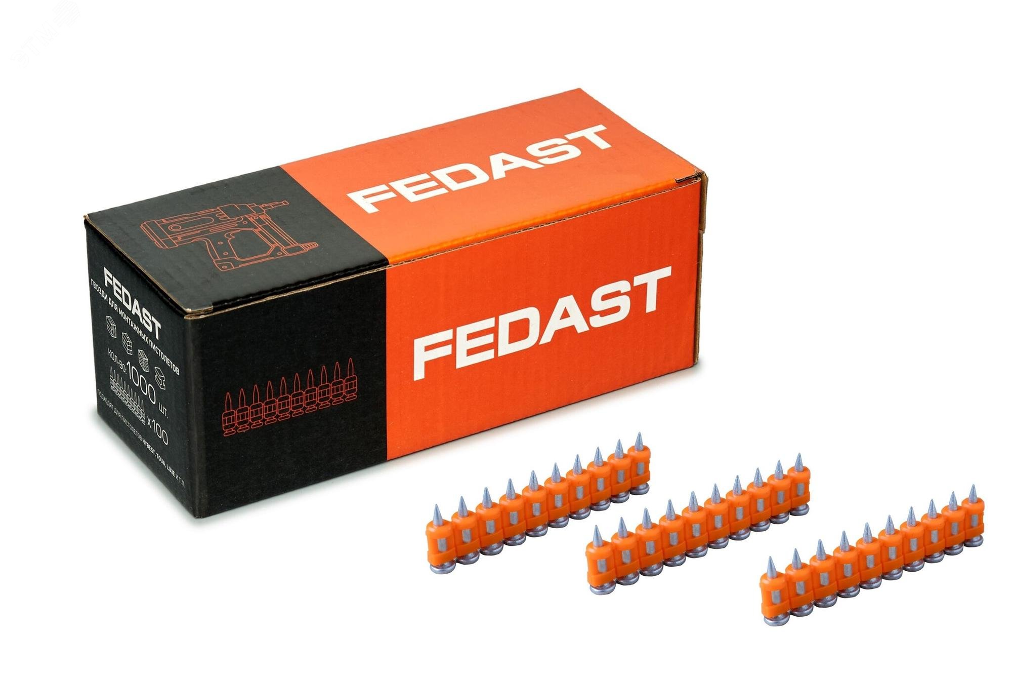 Изображение товара Гвозди 3.0*25 мм для монтажного пистолета кованые FEDAST упак