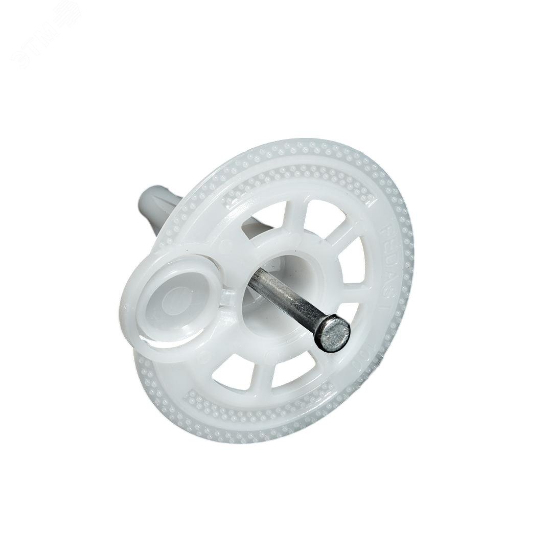 Изображение товара Тарельчатый дюбель гриб 50 мм с крышкой и гвоздем FEDAST для бетона кирпича 200 шт