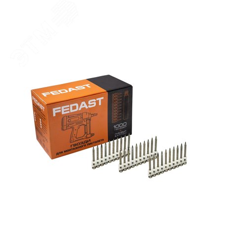 Гвозди для металла и непрочного бетона тип CN (2,7*38 мм винтовые, 1000 шт/уп) FEDAST - фото 3