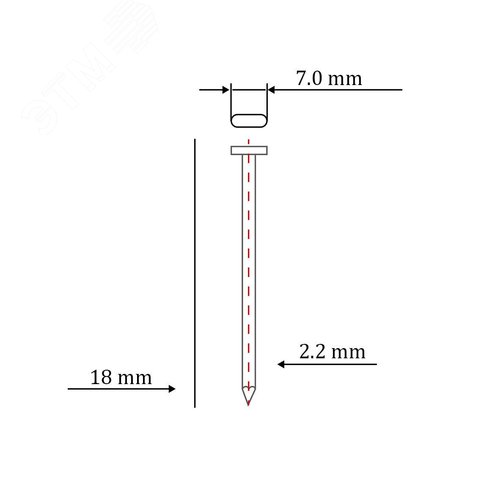 Гвоздь по бетону тип ST для пневмо пистолета HYBEST (18 мм, тип 13ga, 1000 шт/уп) - фото 3