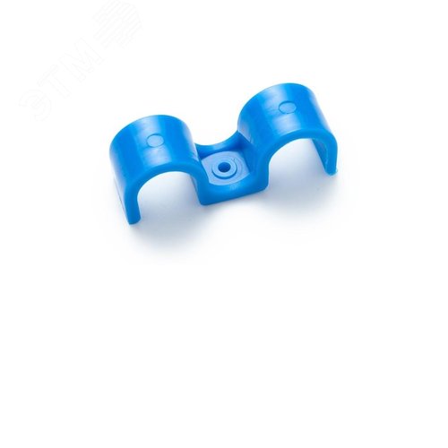 Крепеж-скоба для сантехнических труб для монтажных пистолетов (20 мм, синий, одностороняя, 100 шт/уп) - фото 1