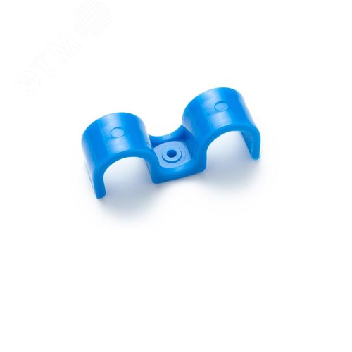 Крепеж-скоба для сантехнических труб для монтажных пистолетов (20 мм, синий,двухстороняя, 40 шт/уп) - фото 1