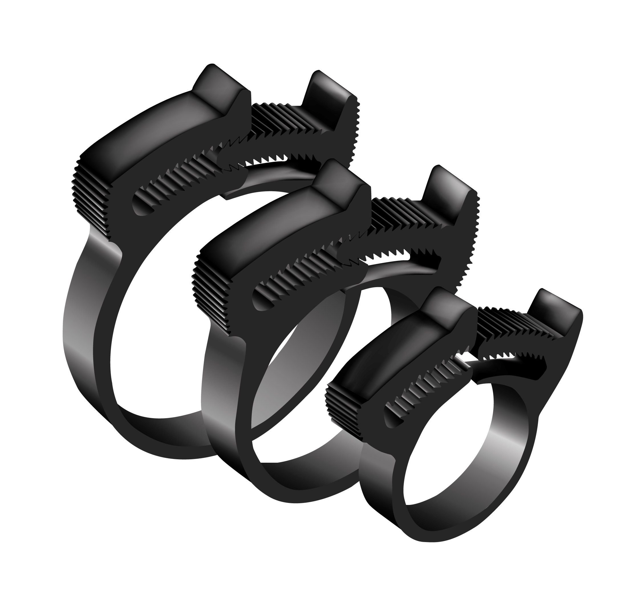 Хомут силовой пластиковый для соед. элем. кругл. формы (Клип-Трек, Clip-Track) 42-37 мм (ПА66) 720 шт