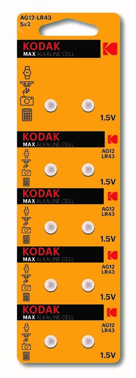 Изображение товара Батарейка AG12 (386) LR1142, LR43 [KAG12-10] MAX Button Cell (100/1000/70000) (шт)