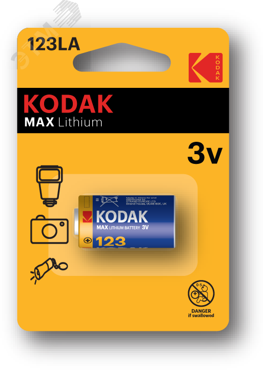 Изображение товара Батарейка CR123 [ K123LA] MAX Lithium для фототехники 3V