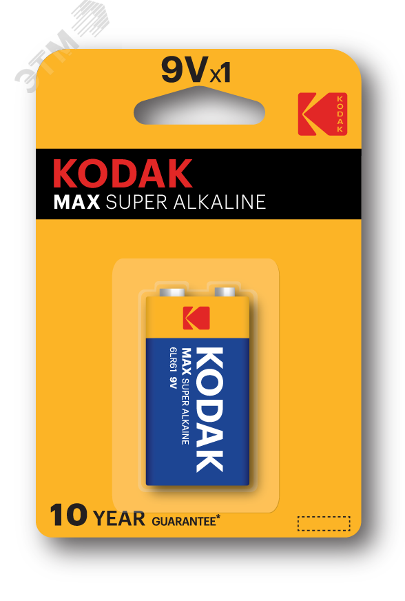 Изображение товара Батарейка 6LR61-1BL MAX SUPER Alkaline 9V от Kodak