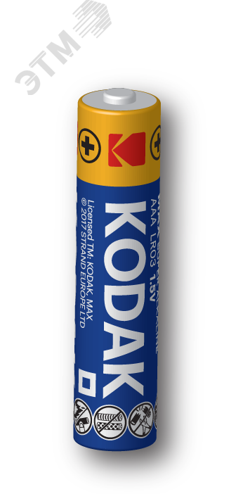 Изображение товара Батарейка KODAK LR03 bulk MAX SUPER Alkaline [K3A-B500] - 1.5V, AAA