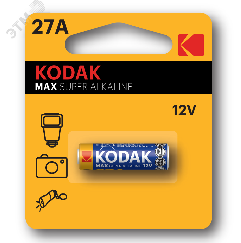 Изображение товара Батарейка Kodak 27A-1BL MAX SUPER Alkaline 12 В щелочная для устройств